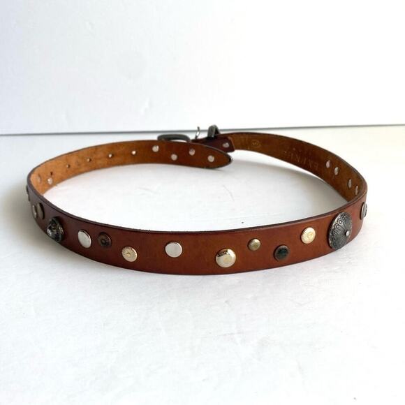 Vintage Western Studded Belt Brown Leather Star Coastal Cowgirl Womens Small - Picture 5 of 10